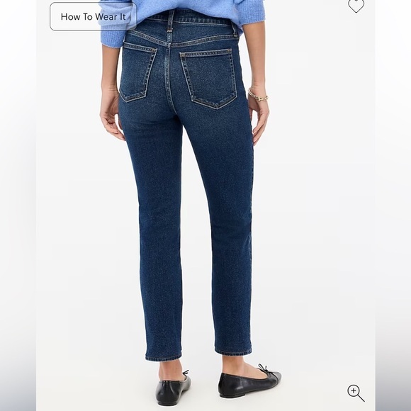 J crew dark wash blue Essential straight jean in all-day stretch - Picture 3 of 5